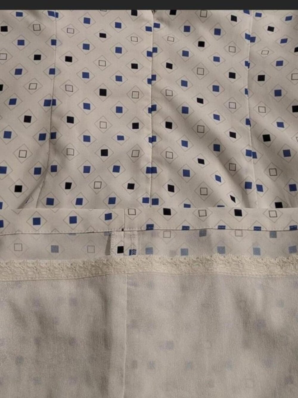 💎 Geometric Blue & White Modern Qipao / Cheongsam 💎 - Picture 6 of 8
